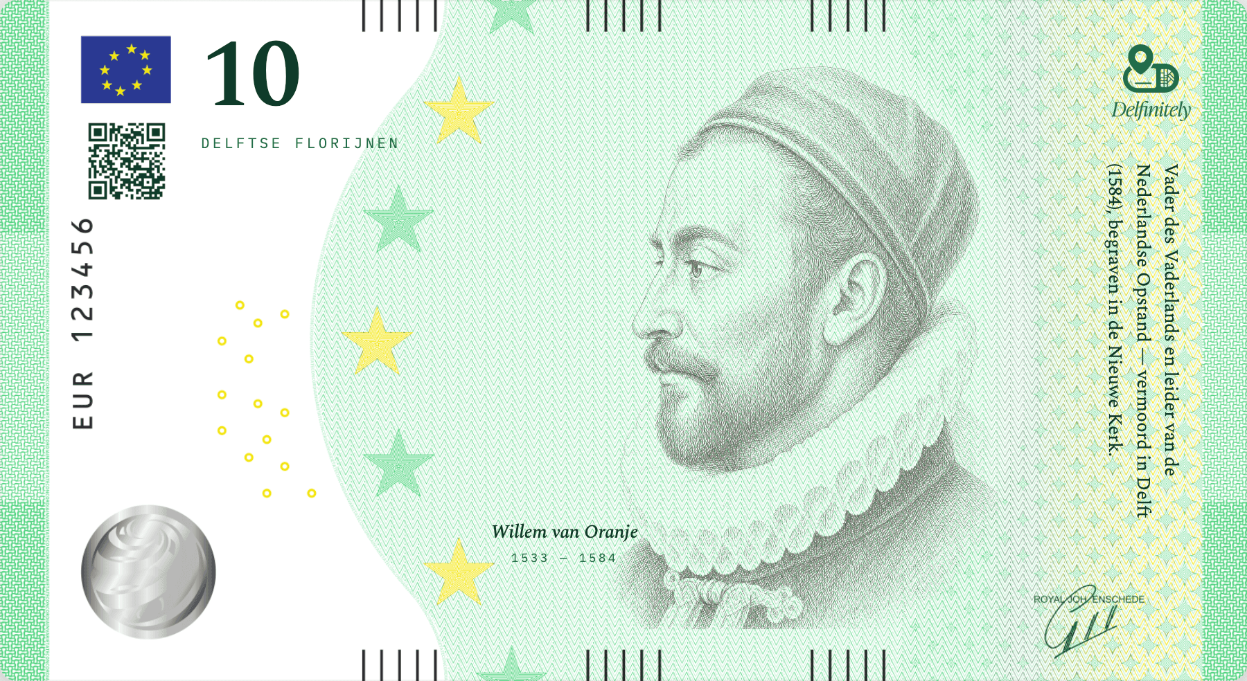 Florijn van 10 met Willem van Oranje